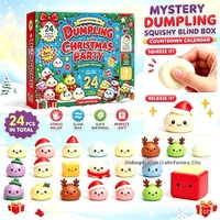 Boîte cadeau de compte à rebours de Noël 24 jours – Jouet anti-stress en pâte, petits squishies sensoriels en TPR pour soulager le stress