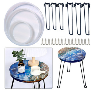 YS Büyük Yuvarlak Okyanus Masası Taburesi Silikon Kalıp DIY Sanat Ev Dekorasyonu Büyük Şarküteri Tabağı Epoksi Reçine Kristal Kalıp Araçları - Product Image 2