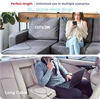 Câble de charge rapide USB-C vers USB-C 60W direct, 1m, coudé, avec gaine en PVC et blindage tressé pour téléphone portable