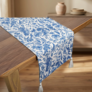 ผ้าปูโต๊ะลายตามสั่ง17x78ทำจากผ้าฝ้ายธรรมชาติพิมพ์ลายทั่ว - Product Image 3