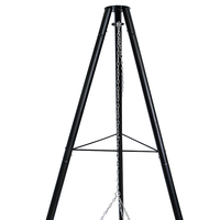 Barbecue au charbon de bois suspendu en acier inoxydable réglable et détachable de luxe moderne pour l'extérieur, chariot de barbecue, trépied à bois
