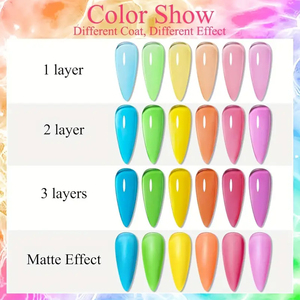 Juego de Esmaltes de Uñas en Gel Transparente de 6 Colores, Esmalte de Uñas en Gel UV/LED de Verano, Transparente, Neón, para <span class=keywords><strong>Manicura</strong></span> y Arte de Uñas - Product Image 4