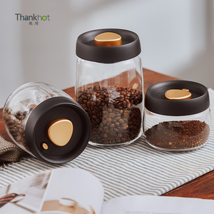 Thanthhot produttore di vetro borosilicato alto barattolo di conservazione degli alimenti <span class=keywords><strong>Set</strong></span> con coperchio di bambù sigillato contenitore di caramelle in vetro trasparente - Product Image 4