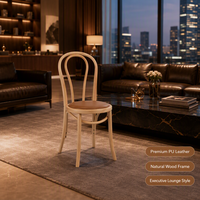 Chaise de salle à manger moderne au design nordique en bois de caoutchouc massif avec assise en cuir PU pour la maison, le bureau, l'appartement, l'atelier, la villa, importée