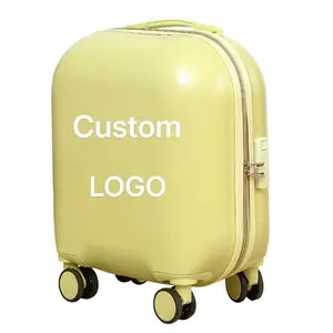 Custom Luggage Low MOQ Kids Cute Candy Colors Spinner Wheels Travel PC+ABS Durable Suitcase First Choice for High-end Gifts