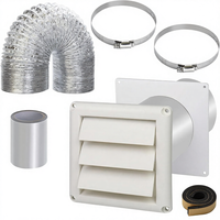 Kit de ventilation pour sèche-linge, tuyau/raccord de conduit/plaque murale, 4 pouces, matière plastique, 5,25 pieds de long, montage mural pour la ventilation de la salle de bain