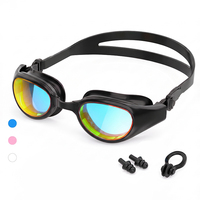 Lunettes de natation anti-buée à vision claire et large champ de vision avec verres en polycarbonate et joint en silicone souple pour adultes et adolescents
