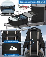 KLOSTAIN Zaino Ryanair Bagage à main unisexe 40x20x25cm 20L en nylon imperméable avec fermeture éclair et fermoir pour le travail, les voyages et le trekking