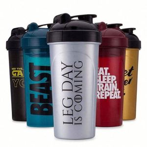 Shaker de protéines sportif en plastique avec logo personnalisé, 400 ml, 600 ml, 800 ml, gourde, bouteille d'eau, shakers sans BPA - Product Image 2