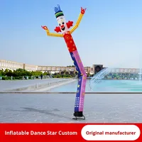 Modèle gonflable publicitaire Air Dance Star Waving Cartoon, Danseur à une jambe, pour événement d'inauguration, Clown publicitaire, Rouge Bleu Rose, Étanche