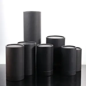 Custom Black Special Luxury Cardboard Cylinder Insert EVA Essential Oil Perfume Bottle Packaging Box for Cosmetics