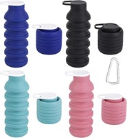 Bouteille d'eau pliable en silicone, sans BPA, portable, pour le camping, la randonnée et les sports de plein air