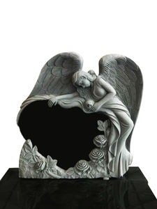 <span class=keywords><strong>Pierre</strong></span> <span class=keywords><strong>tombale</strong></span> en granit gris et monuments pierres tombales verticales incrustation en gros motifs de sablage sculptés - Product Image 3