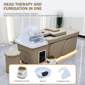 Fauteuil de massage et de lavage capillaire thaïlandais personnalisable en cuir avec circulation d'eau pour salons de beauté mondiaux - Product Image 6