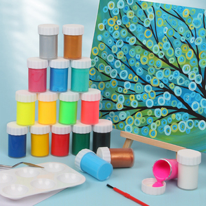 Panwenbo 22ml peinture acrylique non toxique pour le bricolage 6 couleurs d'affiches solides pour les enfants pour le papier de toile Logo personnalisé Bienvenue - Product Image 5