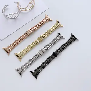 Fashion gelang manik-manik desainer tali tipis, gelang manik-manik untuk jam tangan Apple, tali jam tangan pintar logam untuk iWatch seri 8 7 Apple Watch Band