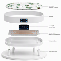 Lit pour animaux de compagnie intelligent thermostatique en alliage d'aluminium blanc - Chauffage et refroidissement double mode, étanche, anti-urine, pour chiens et chats, assemblage OEM