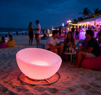 Chaise bol lumineuse LED moderne, élégante, multicolore, télécommandée, IP65, rechargeable, intensité réglable, garantie 2 ans, idéale pour les fêtes