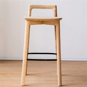 Decoout <strong>Modern</strong> Low Back Counter Height <strong>Bar</strong> <strong>Stool</strong> Solid Ash Wood Frame High <strong>Bar</strong> Chair for Restaurant - Product Image 3