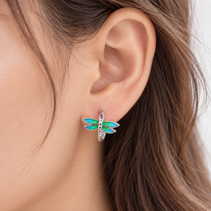 Pendientes de libélula para mujer, pendientes de uso diario con forma de insecto Mori, accesorios para las orejas con estilo fresco y natural. - Product Image 2