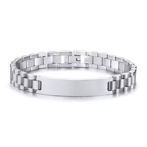 <span class=keywords><strong>Bracciale</strong></span> Curvo in Acciaio Inossidabile di Lusso Best Seller, <span class=keywords><strong>con</strong></span> Barra per Incisione, Cinturino in Metallo Personalizzabile - Product Image 3
