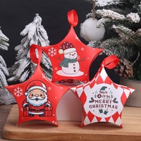 Boîte cadeau mignonne en forme d'étoile de Noël avec ruban à suspendre, en papier de qualité alimentaire supérieure