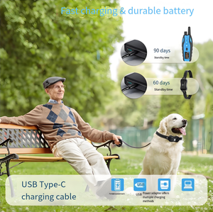 효과적인 충전식 방수 E-칼라 훈련 고리 원격 제어 최고의 개 훈련 장치 애완 동물 완고한 고양이와 개 - Product Image 6