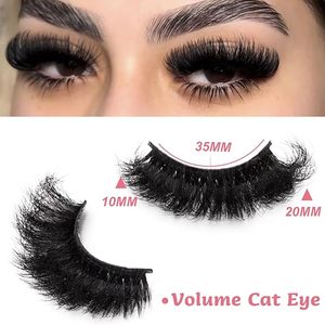 Ciglia Finte Sintetiche Voluminose 8D Effetto Occhio di Gatto, 14 Paia, Spessore Misto, Strisce Lunghe 25mm, Confezione Grande - Product Image 3