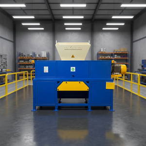Broyeur de plastique à double arbre fiable, 3000 kg/h, semi-automatique, pour le recyclage des déchets industriels - Product Image 1