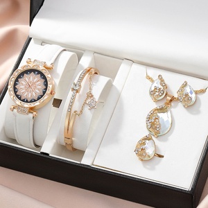 Y348 Prodotti di Tendenza 2026 Nuovi Arrivi Set di 5 Pezzi in Pelle PU: Bracciale, Orecchini, Anello, Collana e Orologio per Ragazze e Donne - Product Image 2