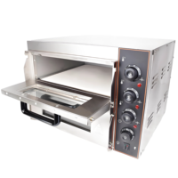Four à pizza professionnel commercial à double couche en acier inoxydable pour boulangerie, cuisson électrique du pain et du pizza