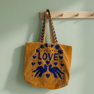 Sac fourre-tout en velours brodé Suzani fait main, motif oiseaux amoureux, sac à bandoulière décontracté de luxe, sacs de shopping écologiques en gros - Product Image 2