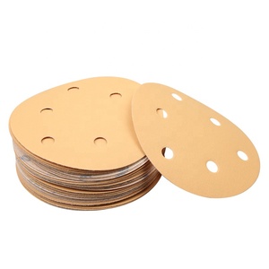 Disques abrasifs, 5 pouces, 6 trous, 100 MM, <span class=keywords><strong>60</strong></span> à 125 trous, en papier de verre or, pour métal et automobile, ATPRO, 600 pièces - Product Image 5