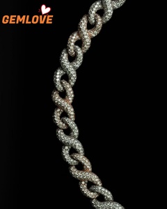 Collar de Cadena Cubana para Hombre al por Mayor, Chapado en Oro de 14K con Diamantes, Accesorios de Joyería Hip Hop - Product Image 3