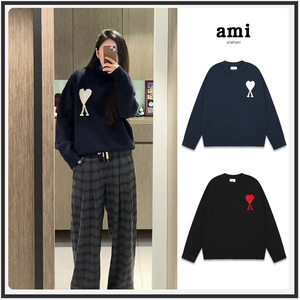<span class=keywords><strong>Ami</strong></span> Spring – <span class=keywords><strong>pull</strong></span> tricoté en Jacquard de style européen, col ras du cou, motif petit cœur, nouveau modèle, coupe ample pour femmes - Product Image 3