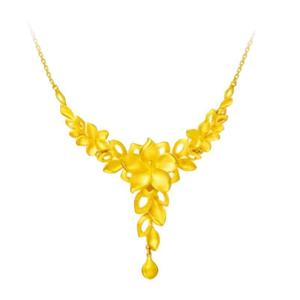 Collar Clásico de Flores y Luna, Serie GOODCARE, Diseño de Jazmín, Dorado, Moda Minoritaria, Regalo de Lujo Ligero - Product Image 4