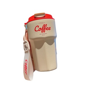 Coffee Tumbler 500Ml Stainless Steel <b>Insulated</b> Travel <b>Mug</b> With Strap For Coffee On The Go - Product Image 5