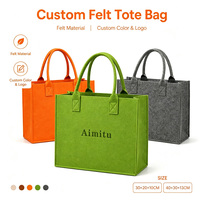 Sac de rangement en feutre personnalisé DIY à blocs de couleur, sac à main réutilisable robuste pour voyage, publicité, promotion, cadeau