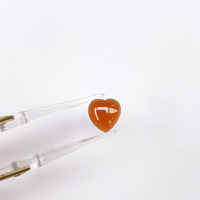 Batu Garnet Alami Bentuk Hati Cabochon - Oranye Terang 4mm Berat Normal Dasar Rata Permukaan Poles Diameter Lubang 4mm untuk