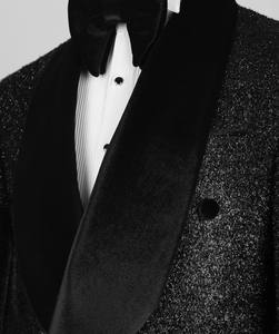 <span class=keywords><strong>Costume</strong></span> de mariage <span class=keywords><strong>sur</strong></span> <span class=keywords><strong>mesure</strong></span> noir brillant pour homme, col châle, 3 pièces, coupe ajustée, pour soirée et marié - Product Image 3