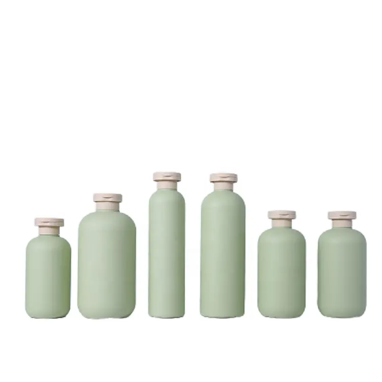 200/260/300/400/500 مللي زجاجة شامبو PE الأخضر متجمد دش هلام التجميل الحاويات الوجه إعادة الملء زجاجة المياه البلاستيكية للطفل