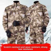 Ensemble uniforme tactique de randonnée et de chasse en camouflage, veste et pantalon résistants à l'usure avec velcro