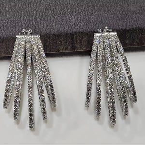 Luxury Round Brilliant Lab Grown Diamond Hip Hop <b>Stud</b> <b>Earrings</b> for Women 925 Sterling <b>Silver</b> Gold Plated Fine Jewelry Keepsake - Product Image 4