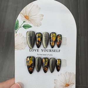 Uñas Postizas Cortas Cuadradas Rosadas, Uñas Acrílicas con Pedrería 3D, Uñas Artificiales con Pegamento - Product Image 2