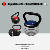 Sistem Pelat Beban Baja Kettlebell yang Dapat Disesuaikan 20-40LB Pegangan Lebar Alat Latihan Ringkas untuk Peralatan Gym Komersial