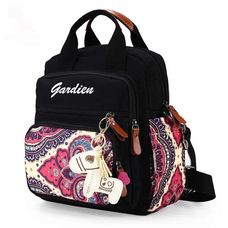 Fashion Stylish Canvas Printed Travel Outside Large Capacity Mommy Mummy Baby Diaper Bag Backpack