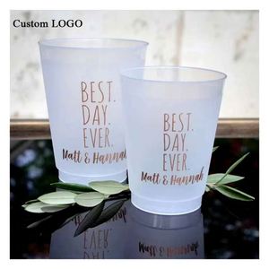 Vasos de Plástico Impermeables para Regalos de Boda, Pedido al por Mayor Personalizado con Tema Romántico OEM - Product Image 1