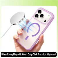 Étui magnétique soyeux au toucher pour iPhone 17 Pro Max, coque rigide en acrylique anti-rayures durable compatible avec la recharge sans fil