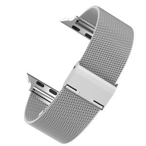 Con hebilla de acero inoxidable, <span class=keywords><strong>correa</strong></span> de malla metálica, <span class=keywords><strong>correa</strong></span> de reloj <span class=keywords><strong>milanesa</strong></span> de repuesto para <span class=keywords><strong>Apple</strong></span> Watch8 41mm 40mm 42mm 44mm 45mm - Product Image 2