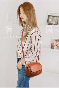 Bolsos New Fashion Student Mobile Phone Single Shoulder Bag Simple Ladies <b>Small</b> Round Bag Pu Pure Color Zipper Crossbody Bag - Product Image 2